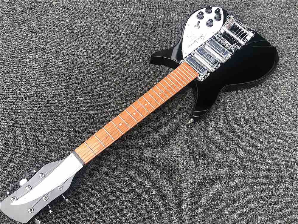 Body Celluloid Back Side 12 Strings Ricken 325 Electric Guitar BlackMahogany Body Rosewood Fingerboard Accept Customized