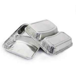 China Disposable alu alu foil baked containers food delivery packing foil lid factory