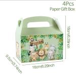 Custom Animal Print Handle Paper Box for Kids' Jungle Theme Birthday and Baby