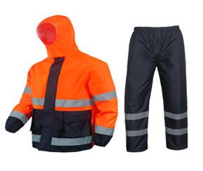 China Classic PPE Safety Workwear , Windproof Waterproof Reflective Rain Coats factory