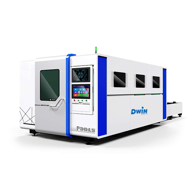 Stainless Steel Cnc Fiber Laser Cutting Machine With Cover Exchange Table 2000w