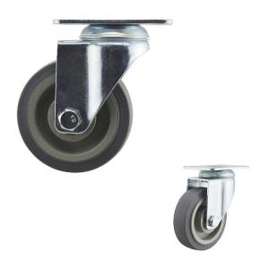 China 4In Gray TPR Top Plate Swivel Medium Duty Casters For Medical Bed factory