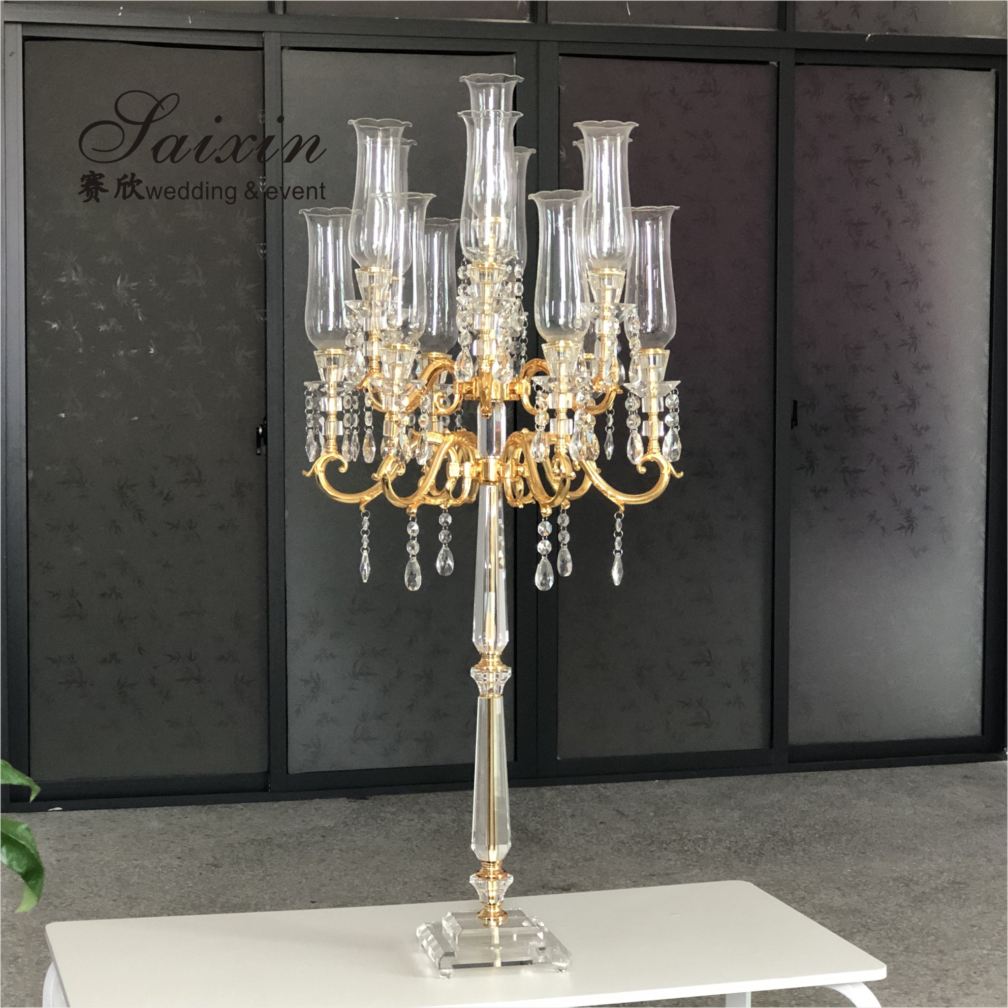 Wedding Table Decoration Candlestick Gold Metal Wedding Candle Holder