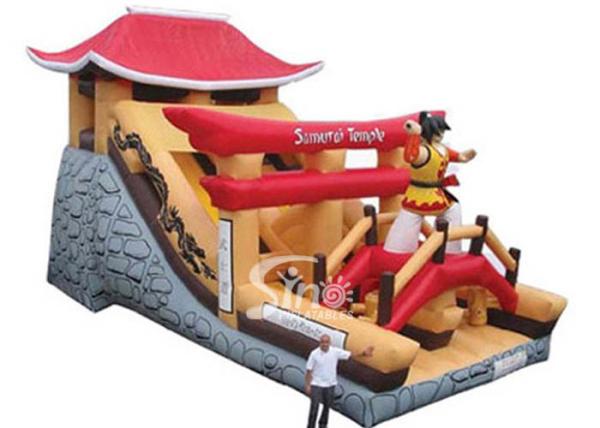 Giant Samurai Temple Inflatable Castles With Slide Commercial Grade for outdoor