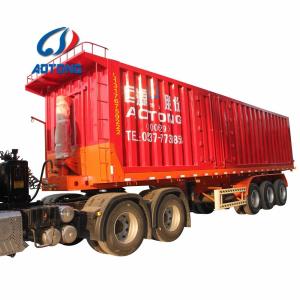 China 60 Ton 45cbm U Shape Square Shape Hydraulic Rear Dump Tipper Truck Semi Trailer with 1 factory