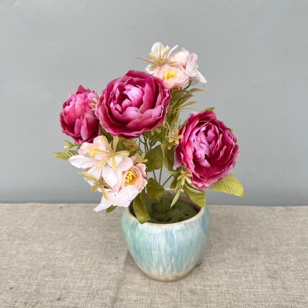 Simulated Heavenly Fragrance Peony Bouquet Fake Flowers Peach Fragrance Plastic Wedding Roses Home Flower Arrangement Living Room Decoration