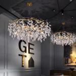 Indoor Nordic Luxury 6 Heads G9 Crystal Pendant Light Height 45cm