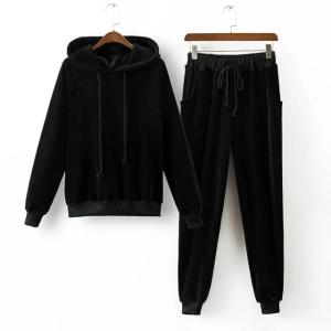 China Custom Branded Mens Sports Tracksuits 2 Pieces Hoodies And Pants Ribbed Trims factory