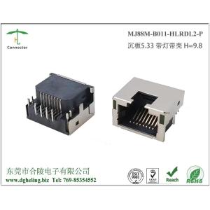 China Through Hole Customized Low Profile RJ45 , Tab Up Female Lan Connector factory