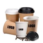 8oz PE/PLA Film Compostable Double Wall Cups Paper Tableware Durable