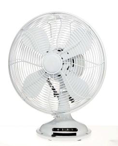 China 30cm 35W White Retro Portable Fan , Metal Blade SAA Decorative Desk Fan factory