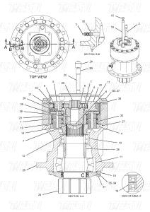China Black 191-2693 E325C Excavator Swing Drives Catalog Bolt-on In Stock Hydraulic Swing Drive factory