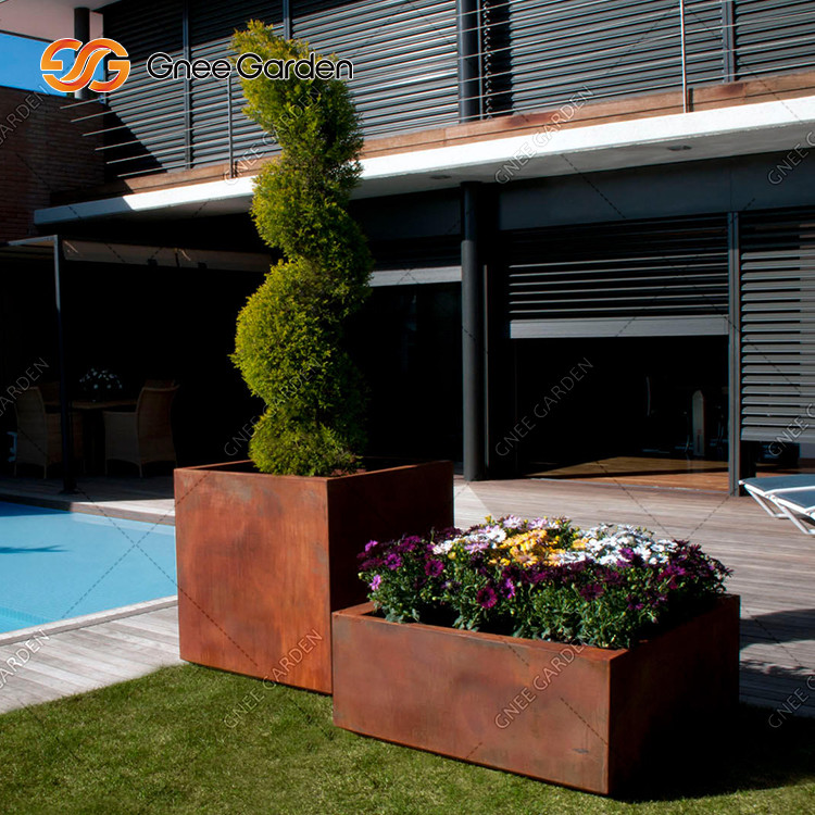 Rectangular Planter Pot Planter Box for Table or Window Sill Planters Indoor Rectangular Stainless Steel Long Planter