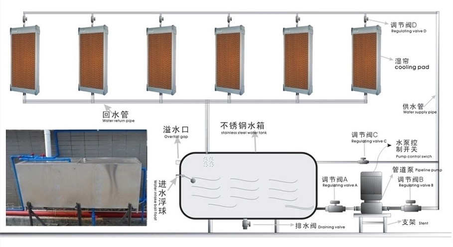 7090 L6000*H2000*T150 Automatic Poultry Cooling Pad