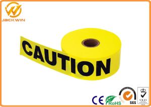 China Custom Print Police Safety Warning Tape , PE Black and Yellow Warning Stripes factory