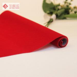 China Package Red Plain Flocking Fabric Non Woven With Soft Plush factory