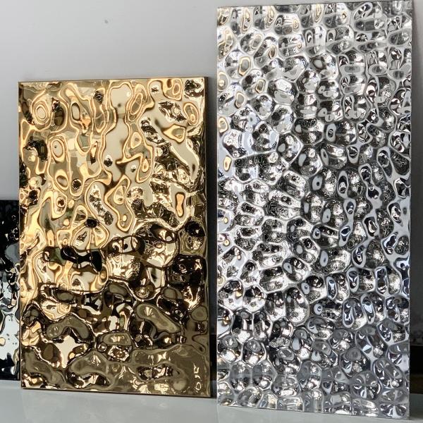 316 Cold Rolled Etching Water Ripple Stainless Steel Sheet Gold Color Mirror