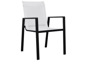 China Teslin Mesh Seat Outdoor Chairs with Armrest for Restaurant Dining Use factory