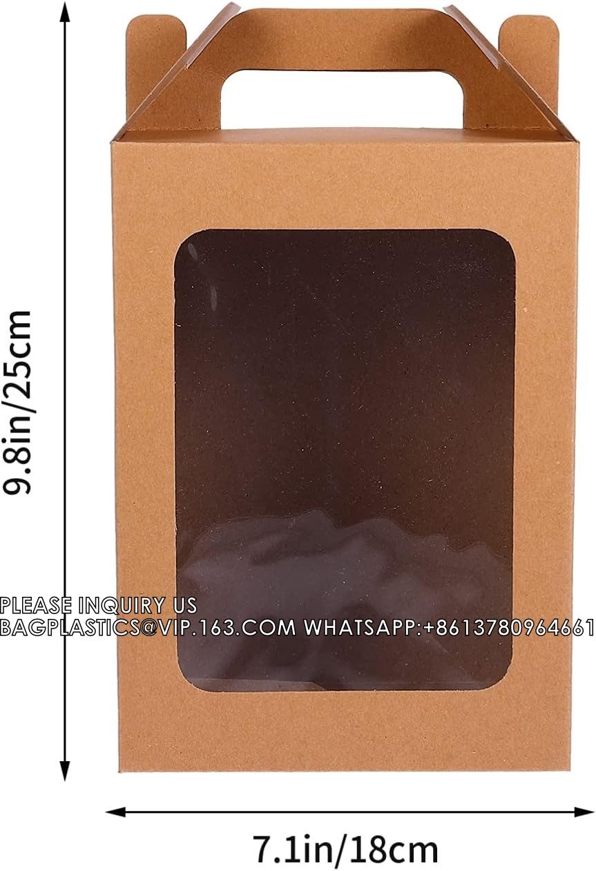Large Gift Boxes, Tote Paper Bags With Transparent Window Flower Bouquet Paper Gift Bags With Handles, Party Bag