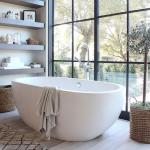 American Standard Artificial Stone Bathtub Stand Alone Soaking Tub