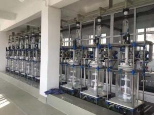 China 304 Stainless Steel Jacketed Glass Reactor Vessel Autoclave Reactor With Column Condenser 80L factory