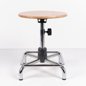 China Adjust Height Lab Ergonomic Work Stool Chromed Steel Four Legged Base factory