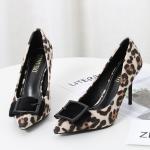 ZM034 929-23 Spring New Sexy Leopard High Heels Women'S Stiletto Shallow Mouth