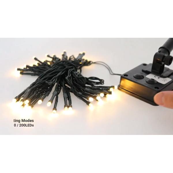 1000cm 200 LED Blink Solar Powered LED String Lights Waterproof IP65