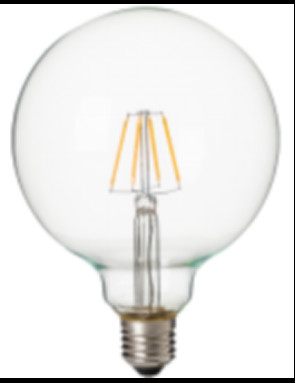 LED Filament 8w G125 800 Lm European royal family transparent retro energy saving super bright E14 / E27 indoor lighting