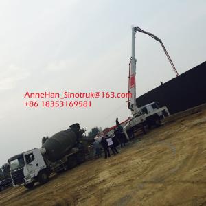 China High Durability Sinotruk Concrete Pumping Equipment With 53 Meters Arms on sale