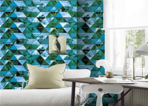 China Korea Style Blue 3D PVC Wallpaper Non - Pasted For Hotel Background , 0.53*10m Size factory