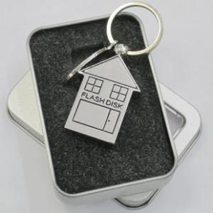 China Kongst House shape metal usb flash drive with free keychain,high speed metal usb factory