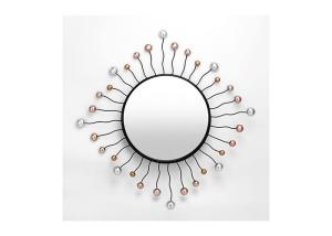 China Square Shape Metal Round Frame Modern Mirrored Wall Art For Home factory