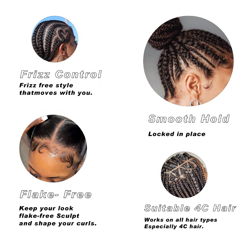 Salon Hair Color Braiding Gel for Extreme Hold and Non-Flaking Control All Hair Types