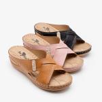 BS091 Summer 2021 New Style Sandals Women'S Retro Wedge Heel Car Stitching