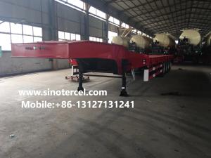 China 4 Axles Flat Bed Semi Trailer Strong Bearing Stable Single Axle 40 ft container factory