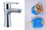 Chrome Polished Single Hole Bathroom Sink Faucet / One Handle Ceramic Mixer Taps
