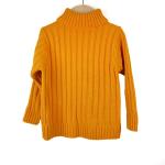 Children's high neck long sleeve cotton top baby girls Ribbed Knit sweater