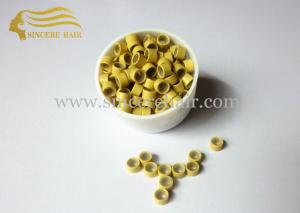 China Hair Extension Accessories Micro Links with Silicon For Sale, Blonde Micro Ring for Stick Hair Extensions for Sale factory