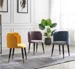 Velvet Accent Fabric Dining Room Chairs High Back With Arms For Guest Room