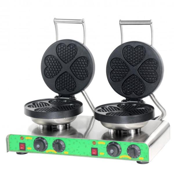 Table Top Auxiliary Kitchen Equipment Heart Shape Double Waffle Maker