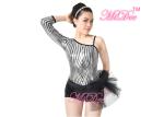 Beautiful Sequins Jazz Tap Costumes Diagonal - Neck Biketard Dance Costume