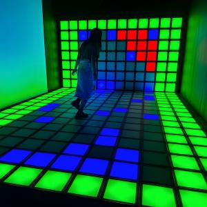 China Portable LED Floor Interactive Light up Activate Game Room Panels 200 Games Programs 30x30cm factory