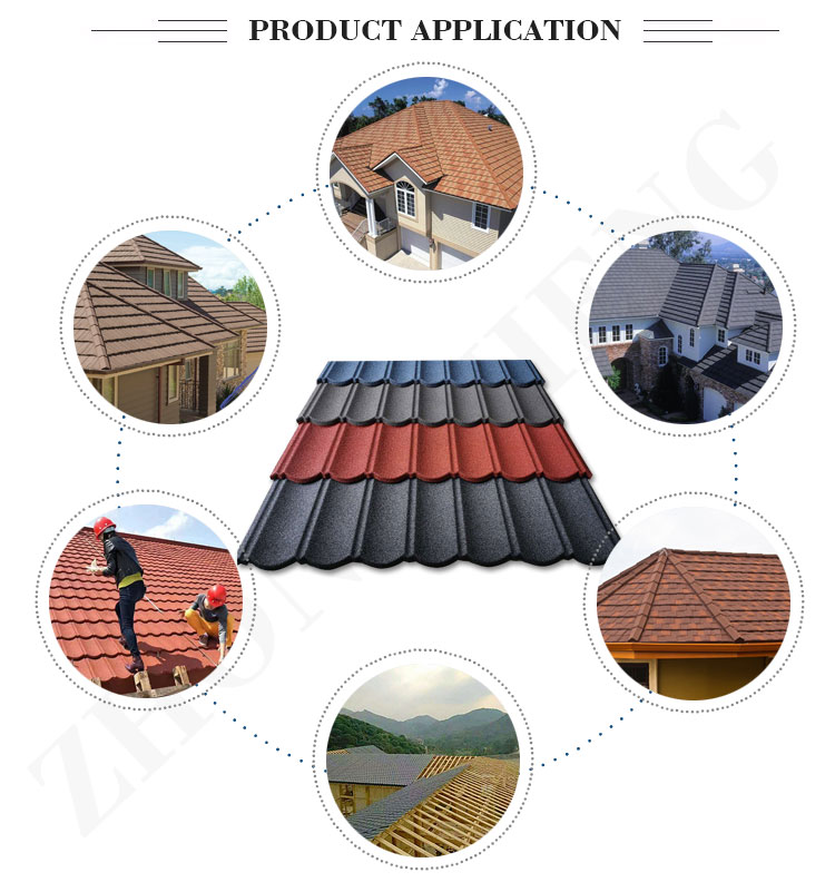 Term FOB CIF CFR Stone Coated Metal Roof Tile Sheet Width at Request Aluminium Zinc Roofing Materials