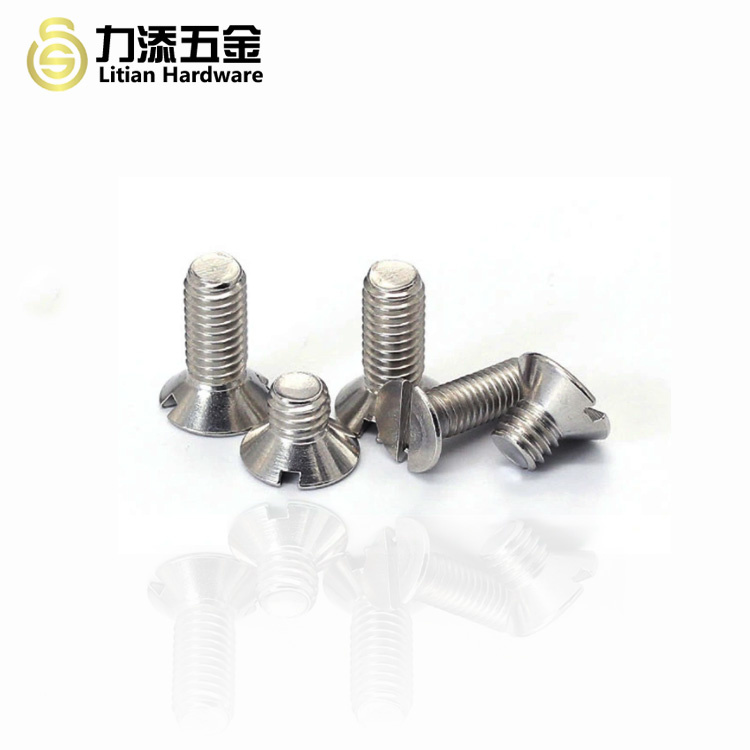 Stainless steel 304 M2.5 M3 M4 slotted one word screw flat head machine nail hardware countersunk one word screw