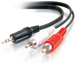 High quality dc3.5 to 2rca cable(3.5mm male stereo jack to 2 male rca plugs cable )