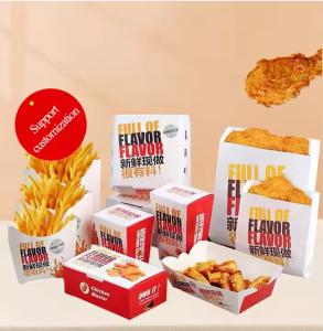 China Eco-Friendly Custom Printed Hamburger Boxes Recyclable Rigid Boxes Multi-Food Fast Food Packaging Food-Grade factory