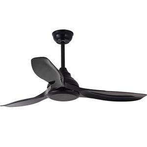 China European Style DC 56 Inch 50W ABS 3 Blades Wall Control Remote Control Dimmable Led Ceiling Fan Black FAN LIGHT factory