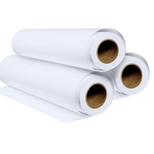 China Hight White Glossy Polyester Inkjet Canvas Roll 220gsm 44 InchX30m Roll Length Tear-Proof For Banner Printing factory