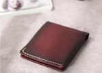Yellow Bifold Wallet Vegetable Tanned Genuine Leather Wallets for Men